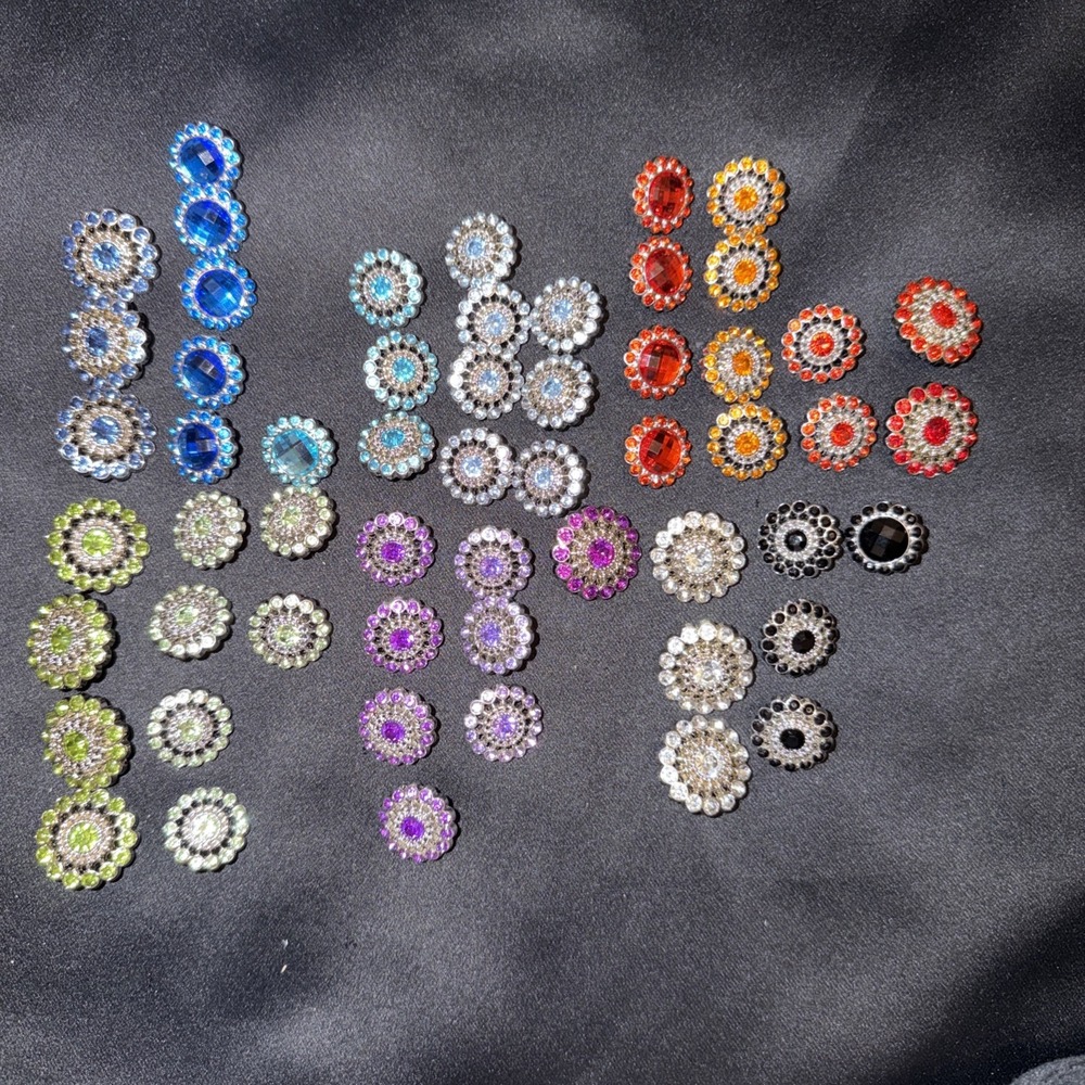 Rhinestone Buttons Flatbacks Plastic Acrylic 3 Sizes 14mm 10mm 8mm Crafts Sewing
